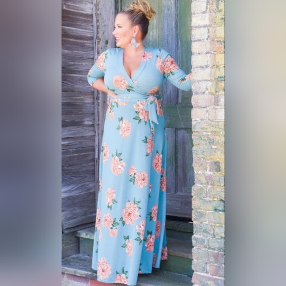 Untamed Love Floral Maxi Dress - Mint Size 2XL